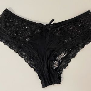 Victoria’s Secret “Cheeky” black lace panty, size XL